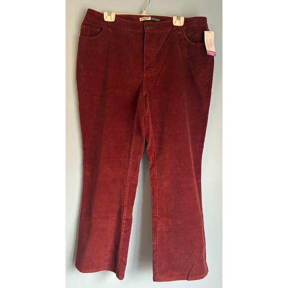 St. John's Bay Stretch Boot Mid Rise Corduroy Pants Rust Size 18W New - Picture 2 of 7